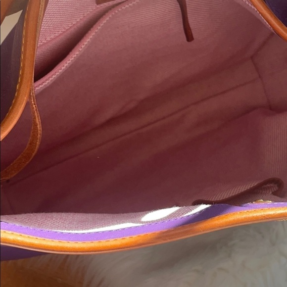 New Dooney & Bourke Purple Leather Tote Purse - Picture 5 of 11